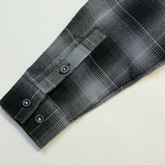 Dixxon Flannel Company Shirt Youth Small Black Gray Plaid Long Sleeve Snap - Picture 10 of 11